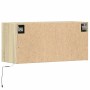 Mueble de TV de pared con luces LED roble Sonoma 80x31x35 cm de , Muebles TV - Ref: Foro24-852357, Precio: 56,62 €, Descuento: %