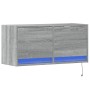 Mueble de TV de pared con luces LED gris Sonoma 80x31x35 cm de , Muebles TV - Ref: Foro24-852360, Precio: 61,23 €, Descuento: %