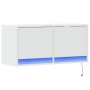 Mueble de TV de pared con luces LED blanco 80x31x35 cm de , Muebles TV - Ref: Foro24-852355, Precio: 60,05 €, Descuento: %