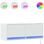 Mueble de TV de pared con luces LED blanco 100x31x35 cm de , Muebles TV - Ref: Foro24-852362, Precio: 66,30 €, Descuento: %