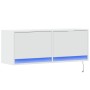 Mueble de TV de pared con luces LED blanco 100x31x35 cm de , Muebles TV - Ref: Foro24-852362, Precio: 66,30 €, Descuento: %