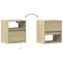 Wall-mounted bedside table with LED lights Sonoma oak by , Nightstands - Ref: Foro24-3307979, Price: 47,57 €, Discount: %