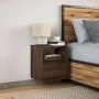Mesita de noche de pared con luces LED roble marrón de , Mesitas de noche - Ref: Foro24-3307987, Precio: 50,99 €, Descuento: %