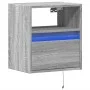 Mesita de noche de pared con luces LED gris Sonoma de , Mesitas de noche - Ref: Foro24-3307985, Precio: 50,99 €, Descuento: %