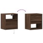 Mesita de noche de pared con luces LED roble marrón de , Mesitas de noche - Ref: Foro24-3307987, Precio: 51,76 €, Descuento: %