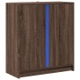 Aparador con LED madera ingeniería marrón roble 77x34x85 cm de , Aparadores - Ref: Foro24-852137, Precio: 73,28 €, Descuento: %