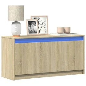 Mueble de TV LED madera de ingeniería roble Sonoma 100x34x50 cm de , Muebles TV - Ref: Foro24-852210, Precio: 78,32 €, Descue...
