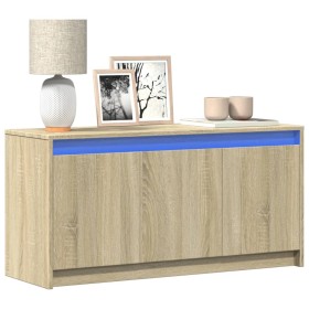 Mueble de TV LED madera de ingeniería roble Sonoma 100x34x50 cm de , Muebles TV - Ref: Foro24-852210, Precio: 81,66 €, Descue...