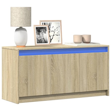 Mueble de TV LED madera de ingeniería roble Sonoma 100x34x50 cm de , Muebles TV - Ref: Foro24-852210, Precio: 81,66 €, Descue...