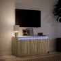 Mueble de TV LED madera de ingeniería roble Sonoma 100x34x50 cm de , Muebles TV - Ref: Foro24-852210, Precio: 81,66 €, Descue...