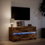 Mueble de TV LED madera ingeniería roble ahumado 100x34x50 cm de , Muebles TV - Ref: Foro24-852219, Precio: 107,76 €, Descuen...