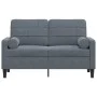Sofá de 2 plazas con cojines terciopelo gris oscuro 120 cm de , Sofás - Ref: Foro24-3278210, Precio: 215,09 €, Descuento: %