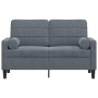 Sofá de 2 plazas con cojines terciopelo gris oscuro 120 cm de , Sofás - Ref: Foro24-3278210, Precio: 218,45 €, Descuento: %