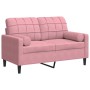 Sofá de 2 plazas con cojines terciopelo rosa 120 cm de , Sofás - Ref: Foro24-3278212, Precio: 255,90 €, Descuento: %