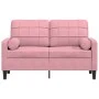 Sofá de 2 plazas con cojines terciopelo rosa 120 cm de , Sofás - Ref: Foro24-3278212, Precio: 251,37 €, Descuento: %
