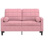 Sofá de 2 plazas con cojines terciopelo rosa 120 cm de , Sofás - Ref: Foro24-3278212, Precio: 255,90 €, Descuento: %