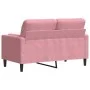 Sofá de 2 plazas con cojines terciopelo rosa 120 cm de , Sofás - Ref: Foro24-3278212, Precio: 251,37 €, Descuento: %