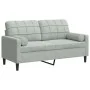 Sofá de 2 plazas con cojines terciopelo gris claro 140 cm de , Sofás - Ref: Foro24-3278219, Precio: 220,96 €, Descuento: %