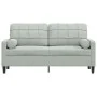 Sofá de 2 plazas con cojines terciopelo gris claro 140 cm de , Sofás - Ref: Foro24-3278219, Precio: 220,96 €, Descuento: %