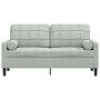 Sofá de 2 plazas con cojines terciopelo gris claro 140 cm de , Sofás - Ref: Foro24-3278219, Precio: 205,76 €, Descuento: %