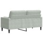 Sofá de 2 plazas con cojines terciopelo gris claro 140 cm de , Sofás - Ref: Foro24-3278219, Precio: 205,76 €, Descuento: %