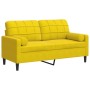 Sofá de 2 plazas con cojines terciopelo amarillo 140 cm de , Sofás - Ref: Foro24-3278225, Precio: 258,02 €, Descuento: %