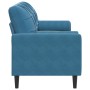 Sofá de 3 plazas con cojines terciopelo azul 180 cm de , Sofás - Ref: Foro24-3278238, Precio: 353,43 €, Descuento: %