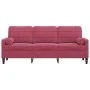 Dreisitzer-Sofa mit roten Samtkissen, 180 cm. von , Sofas - Ref: Foro24-3278233, Preis: 277,78 €, Rabatt: %