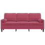 Sofá de 3 plazas con cojines terciopelo rojo tinto 180 cm de , Sofás - Ref: Foro24-3278233, Precio: 281,95 €, Descuento: %