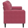 Sofá de 3 plazas con cojines terciopelo rojo tinto 180 cm de , Sofás - Ref: Foro24-3278233, Precio: 281,95 €, Descuento: %