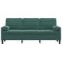Sofá de 3 plazas con cojines terciopelo verde oscuro 180 cm de , Sofás - Ref: Foro24-3278231, Precio: 334,06 €, Descuento: %