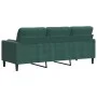 Sofá de 3 plazas con cojines terciopelo verde oscuro 180 cm de , Sofás - Ref: Foro24-3278231, Precio: 334,06 €, Descuento: %
