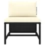 Set de sofás de jardín 5 pzas y cojines ratán sintético negro de vidaXL, Sofás modulares de exterior - Ref: Foro24-313517, Pr...