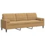 Sofá de 3 plazas con cojines terciopelo marrón 210 cm de , Sofás - Ref: Foro24-3278246, Precio: 305,09 €, Descuento: %