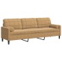 Sofá de 3 plazas con cojines terciopelo marrón 210 cm de , Sofás - Ref: Foro24-3278246, Precio: 310,29 €, Descuento: %