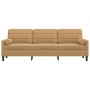 Sofá de 3 plazas con cojines terciopelo marrón 210 cm de , Sofás - Ref: Foro24-3278246, Precio: 310,29 €, Descuento: %