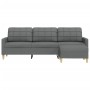 Sofá de 3 plazas con taburete de tela gris oscuro 210 cm de , Sofás - Ref: Foro24-3278250, Precio: 347,81 €, Descuento: %