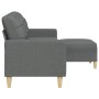 Sofá de 3 plazas con taburete de tela gris oscuro 210 cm de , Sofás - Ref: Foro24-3278250, Precio: 347,81 €, Descuento: %