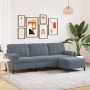 Sofá de 3 plazas con taburete de terciopelo gris oscuro 210 cm de , Sofás - Ref: Foro24-3278278, Precio: 311,61 €, Descuento: %