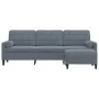 Sofá de 3 plazas con taburete de terciopelo gris oscuro 210 cm de , Sofás - Ref: Foro24-3278278, Precio: 328,19 €, Descuento: %