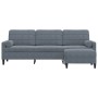 Sofá de 3 plazas con taburete de terciopelo gris oscuro 210 cm de , Sofás - Ref: Foro24-3278278, Precio: 311,61 €, Descuento: %