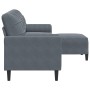 Sofá de 3 plazas con taburete de terciopelo gris oscuro 210 cm de , Sofás - Ref: Foro24-3278278, Precio: 311,61 €, Descuento: %