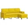 Sofá de 3 plazas con taburete terciopelo amarillo 180 cm de , Sofás - Ref: Foro24-3278273, Precio: 347,00 €, Descuento: %