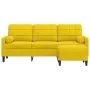 Sofá de 3 plazas con taburete terciopelo amarillo 180 cm de , Sofás - Ref: Foro24-3278273, Precio: 347,00 €, Descuento: %