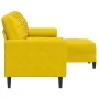 Sofá de 3 plazas con taburete terciopelo amarillo 180 cm de , Sofás - Ref: Foro24-3278273, Precio: 347,00 €, Descuento: %