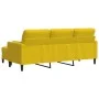 Dreisitzer-Sofa mit gelbem Samt-Hocker, 180 cm. von , Sofas - Ref: Foro24-3278273, Preis: 347,00 €, Rabatt: %