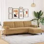 Sofá de 3 plazas con taburete de terciopelo marrón 210 cm de , Sofás - Ref: Foro24-3278284, Precio: 335,24 €, Descuento: %