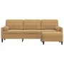 Sofá de 3 plazas con taburete de terciopelo marrón 210 cm de , Sofás - Ref: Foro24-3278284, Precio: 335,24 €, Descuento: %