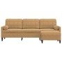 Sofá de 3 plazas con taburete de terciopelo marrón 210 cm de , Sofás - Ref: Foro24-3278284, Precio: 340,68 €, Descuento: %