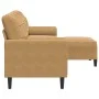 Sofá de 3 plazas con taburete de terciopelo marrón 210 cm de , Sofás - Ref: Foro24-3278284, Precio: 335,24 €, Descuento: %